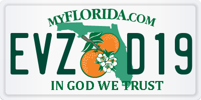FL license plate EVZD19
