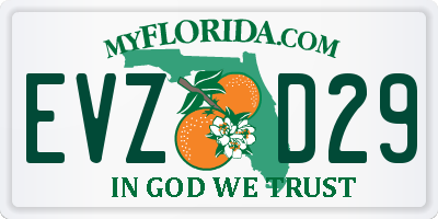 FL license plate EVZD29