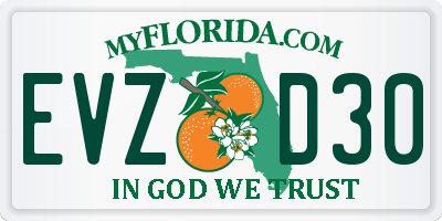 FL license plate EVZD30