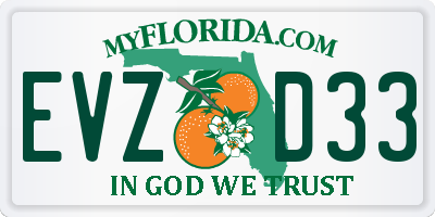 FL license plate EVZD33