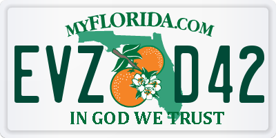 FL license plate EVZD42