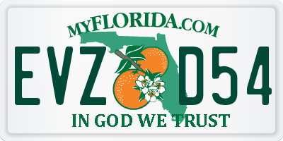 FL license plate EVZD54