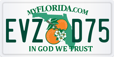 FL license plate EVZD75
