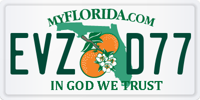 FL license plate EVZD77