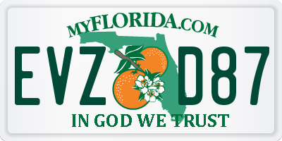 FL license plate EVZD87