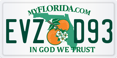 FL license plate EVZD93