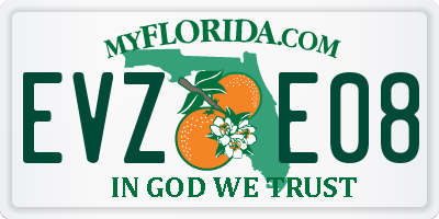 FL license plate EVZE08