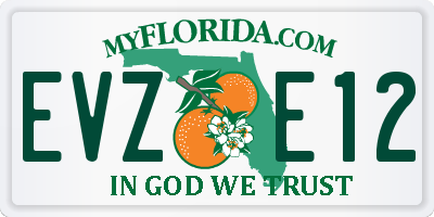 FL license plate EVZE12