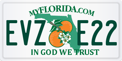 FL license plate EVZE22