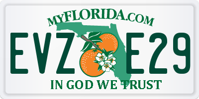 FL license plate EVZE29
