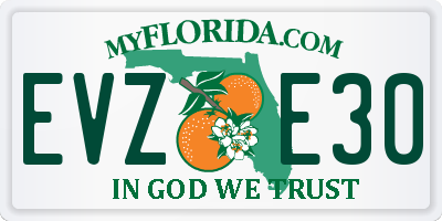 FL license plate EVZE30