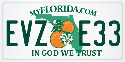 FL license plate EVZE33