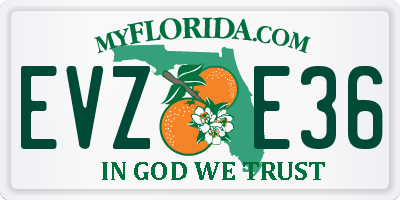 FL license plate EVZE36