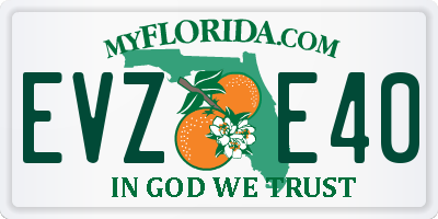 FL license plate EVZE40