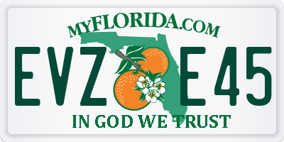 FL license plate EVZE45