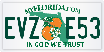 FL license plate EVZE53