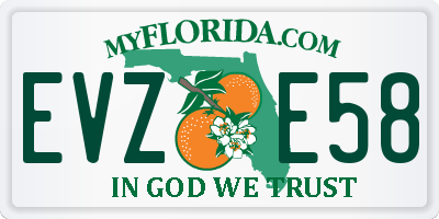 FL license plate EVZE58