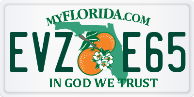 FL license plate EVZE65