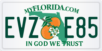 FL license plate EVZE85