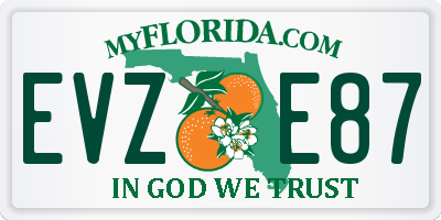 FL license plate EVZE87