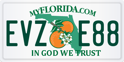 FL license plate EVZE88