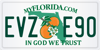FL license plate EVZE90
