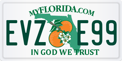 FL license plate EVZE99