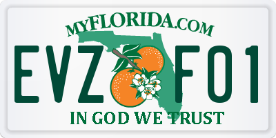 FL license plate EVZF01