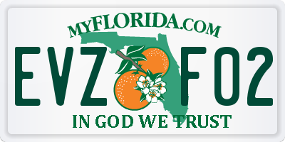 FL license plate EVZF02