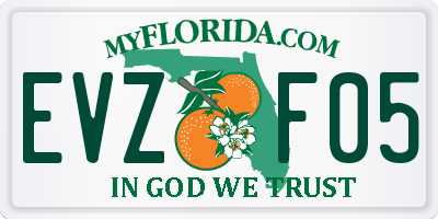 FL license plate EVZF05