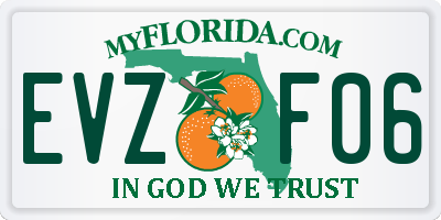 FL license plate EVZF06