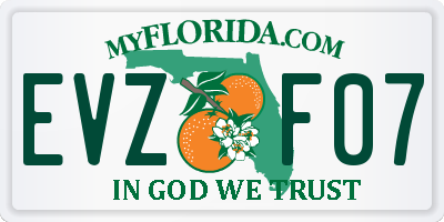 FL license plate EVZF07