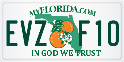 FL license plate EVZF10