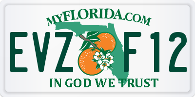 FL license plate EVZF12
