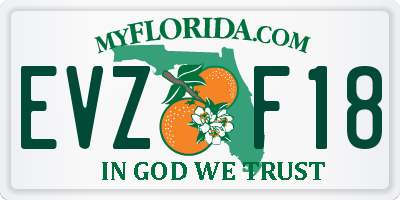 FL license plate EVZF18