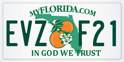 FL license plate EVZF21
