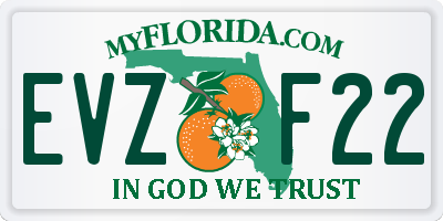 FL license plate EVZF22