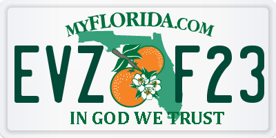 FL license plate EVZF23