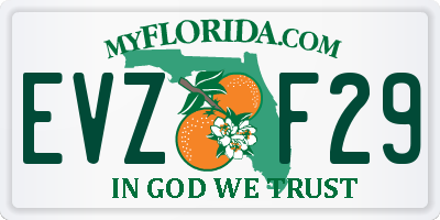 FL license plate EVZF29