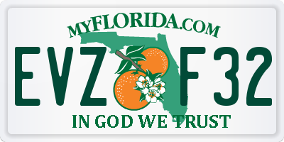 FL license plate EVZF32