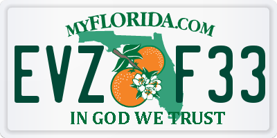 FL license plate EVZF33