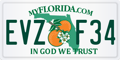 FL license plate EVZF34
