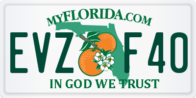 FL license plate EVZF40