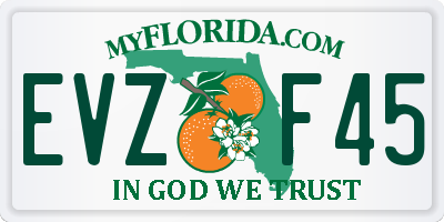 FL license plate EVZF45