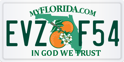 FL license plate EVZF54