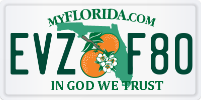 FL license plate EVZF80