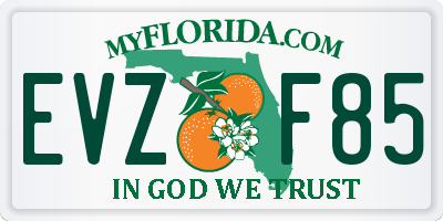 FL license plate EVZF85