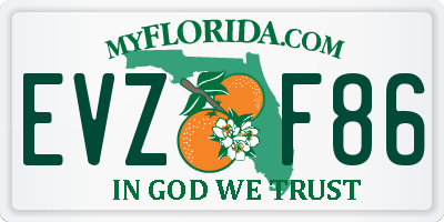 FL license plate EVZF86