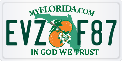 FL license plate EVZF87