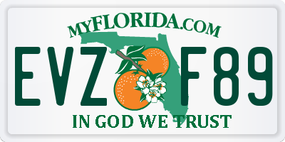 FL license plate EVZF89